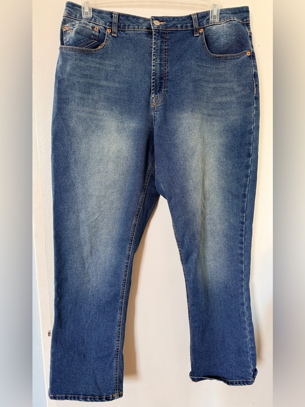 Frye Blue Denim Medium Wash High Rise Straight Leg Stretch Jeans Sz 14/32